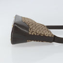 CELINE C Macadam Canvas Shoulder Bag Brown Gold Auth 164524-4