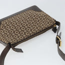 CELINE C Macadam Canvas Shoulder Bag Brown Gold Auth 164524-6