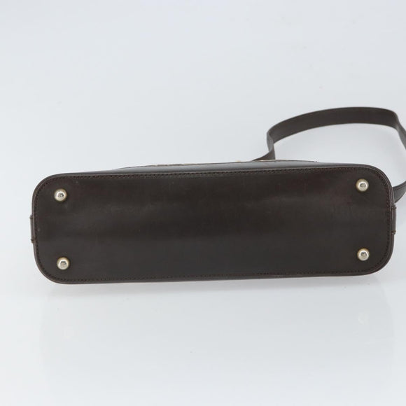 CELINE C Macadam Canvas Shoulder Bag Brown Gold Auth 164524