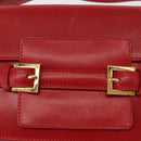 FENDI Shoulder Bag Leather Red Gold Auth 164525V-17