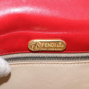 FENDI Shoulder Bag Leather Red Gold Auth 164525V-18