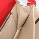 FENDI Shoulder Bag Leather Red Gold Auth 164525V-19