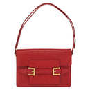 FENDI Shoulder Bag Leather Red Gold Auth 164525V-13