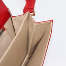 FENDI Shoulder Bag Leather Red Gold Auth 164525V-22