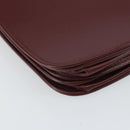 CARTIER Must Line Shoulder Bag Leather Bordeaux Gold Auth 164526-11