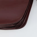 CARTIER Must Line Shoulder Bag Leather Bordeaux Gold Auth 164526-12