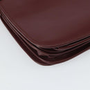 CARTIER Must Line Shoulder Bag Leather Bordeaux Gold Auth 164526-13