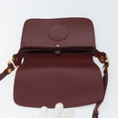 CARTIER Must Line Shoulder Bag Leather Bordeaux Gold Auth 164526-14