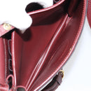 CARTIER Must Line Shoulder Bag Leather Bordeaux Gold Auth 164526-19