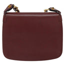 CARTIER Must Line Shoulder Bag Leather Bordeaux Gold Auth 164526-3