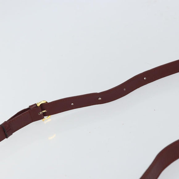 CARTIER Must Line Shoulder Bag Leather Bordeaux Gold Auth 164526