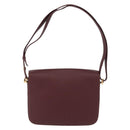CARTIER Must Line Shoulder Bag Leather Bordeaux Gold Auth 164527-3