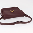CARTIER Must Line Shoulder Bag Leather Bordeaux Gold Auth 164527-7