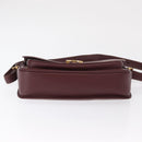 CARTIER Must Line Shoulder Bag Leather Bordeaux Gold Auth 164527-9
