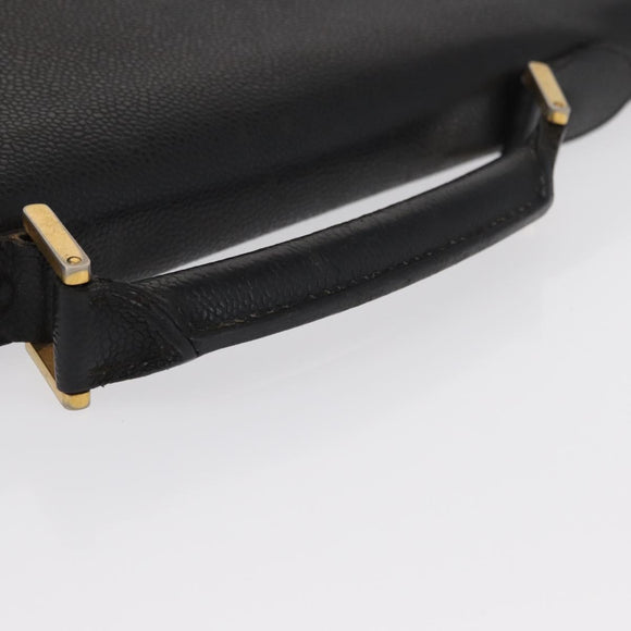 CHANEL Business Tasche Caviar Skin Schwarz Gold CC Auth 164528