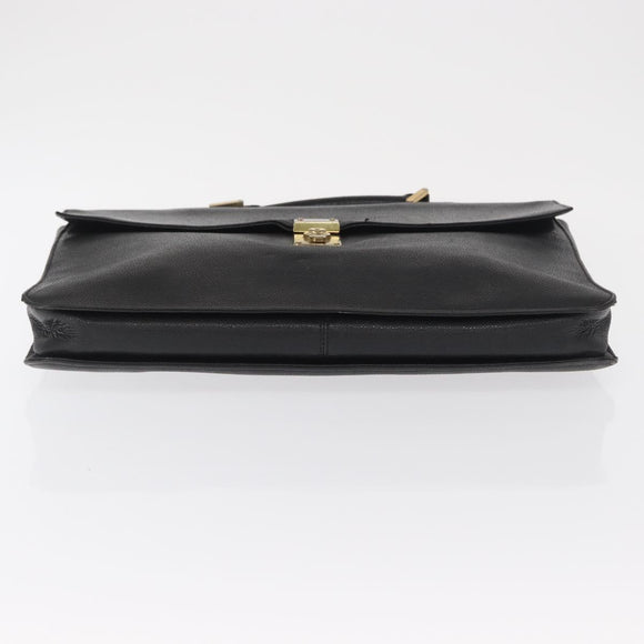 CHANEL Business Tasche Caviar Skin Schwarz Gold CC Auth 164528
