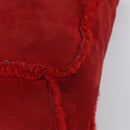 CHANEL Tote Bag Suede Red CC Auth 164529-10