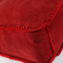 CHANEL Tote Bag Suede Red CC Auth 164529-11