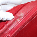 CHANEL Tote Bag Suede Red CC Auth 164529-14