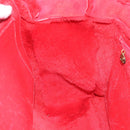 CHANEL Tote Bag Suede Red CC Auth 164529-16