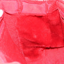CHANEL Tote Bag Suede Red CC Auth 164529-17