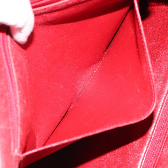 CHANEL Tote Bag Suede Red CC Auth 164529