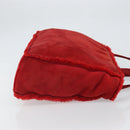 CHANEL Tote Bag Suede Red CC Auth 164529-4