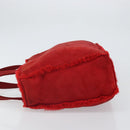 CHANEL Tote Bag Suede Red CC Auth 164529-5