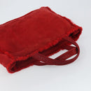 CHANEL Tote Bag Suede Red CC Auth 164529-6