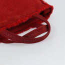 CHANEL Tote Bag Suede Red CC Auth 164529-7
