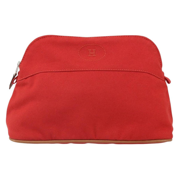 HERMES Bolide MM Pouch Canvas Red Auth 164531