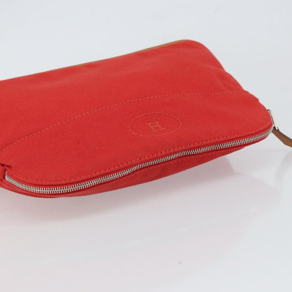 HERMES Bolide MM Pouch Canvas Red Auth 164531