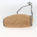 Stella MacCartney Chain Falabella Bag Polyester Beige Silver 371223 Auth 164532-5
