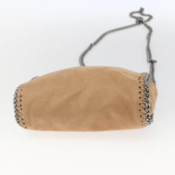 Stella MacCartney Chain Falabella Bag Polyester Beige Silver 371223 Auth 164532
