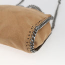 Stella MacCartney Chain Falabella Bag Polyester Beige Silver 371223 Auth 164532-9