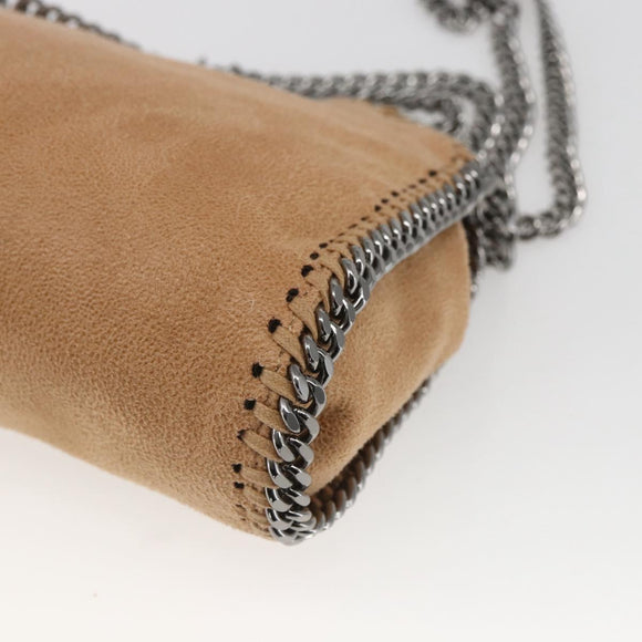 Stella MacCartney Chain Falabella Bag Polyester Beige Silver 371223 Auth 164532