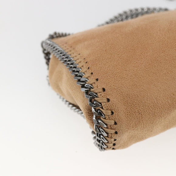 Stella MacCartney Chain Falabella Bag Polyester Beige Silver 371223 Auth 164532