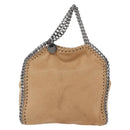 Stella MacCartney Chain Falabella Bag Polyester Beige Silver 371223 Auth 164532-13