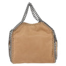 Stella MacCartney Chain Falabella Bag Polyester Beige Silver 371223 Auth 164532-2