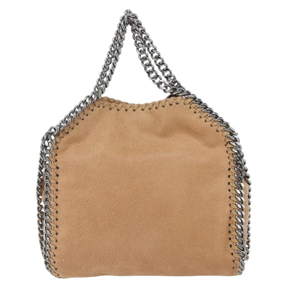 Stella MacCartney Chain Falabella Bag Polyester Beige Silver 371223 Auth 164532