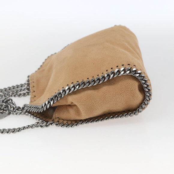 Stella MacCartney Chain Falabella Bag Polyester Beige Silver 371223 Auth 164532