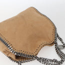 Stella MacCartney Chain Falabella Bag Polyester Beige Silver 371223 Auth 164532-6
