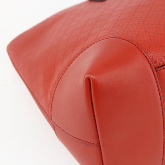 GUCCI Diamante Tote Bag Leder Rot Gold 353397 Auth 164533