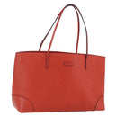 GUCCI Diamante Tote Bag Leder Rot Gold 353397 Auth 164533-1