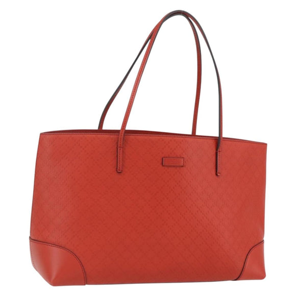 GUCCI Diamante Tote Bag Leder Rot Gold 353397 Auth 164533