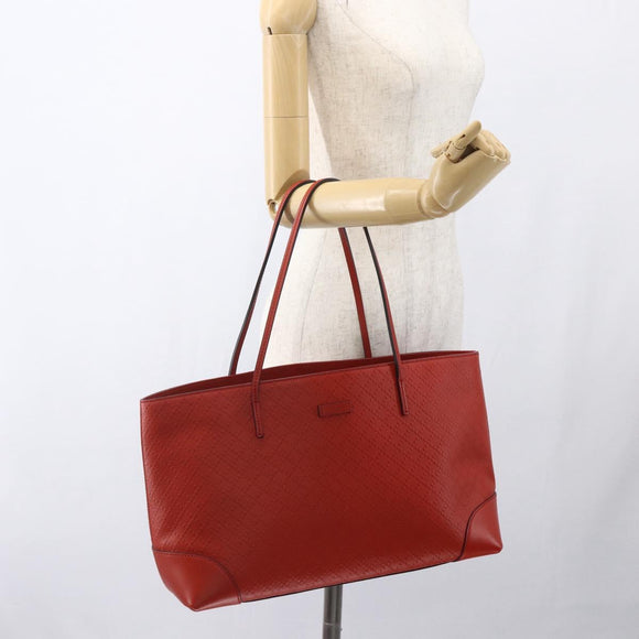 GUCCI Diamante Tote Bag Leder Rot Gold 353397 Auth 164533