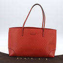 GUCCI Diamante Tote Bag Leder Rot Gold 353397 Auth 164533-12