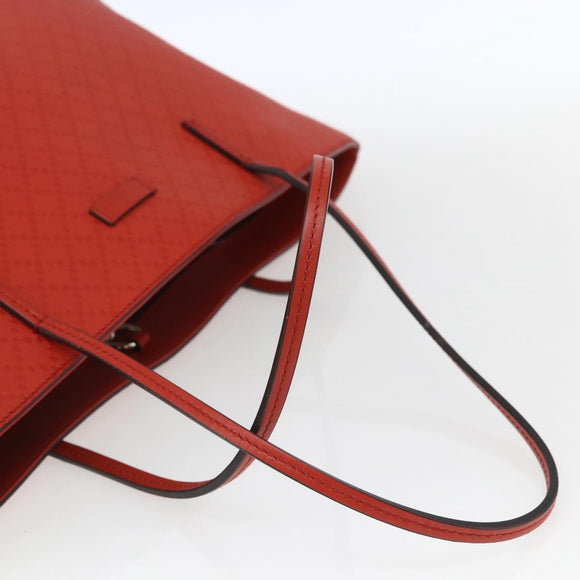 GUCCI Diamante Tote Bag Leder Rot Gold 353397 Auth 164533