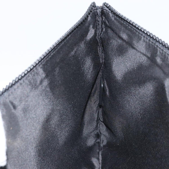 Christian Dior Clutch Bag Nylon Black Silver Auth 164536