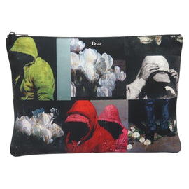 Christian Dior Clutch Bag Nylon Black Silver Auth 164536 - 0